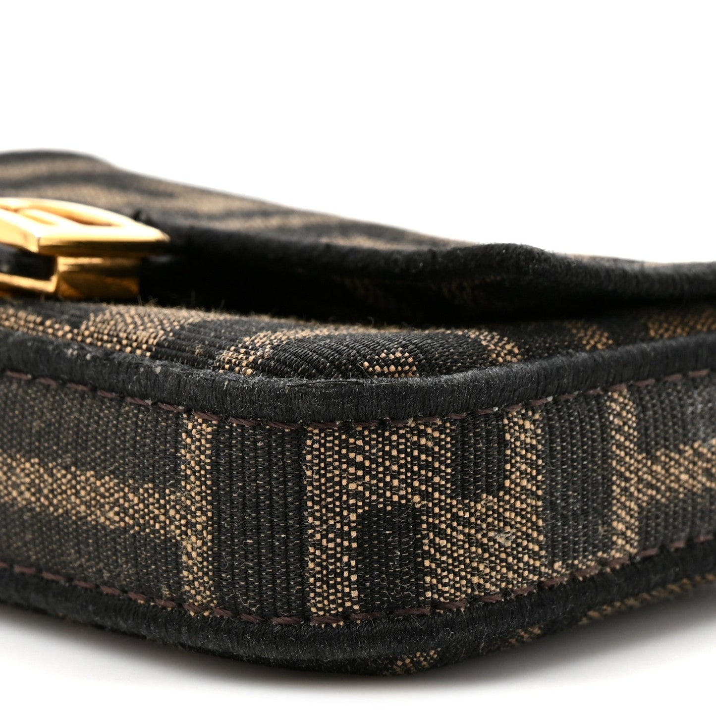 Fabric Jacquard FF 1974 Nano Baguette Charm Tobacco Moro Black