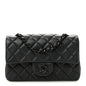 Lambskin Quilted Mini Rectangular Flap So Black