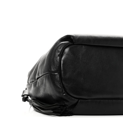 Nappa Drawstring Tote Black