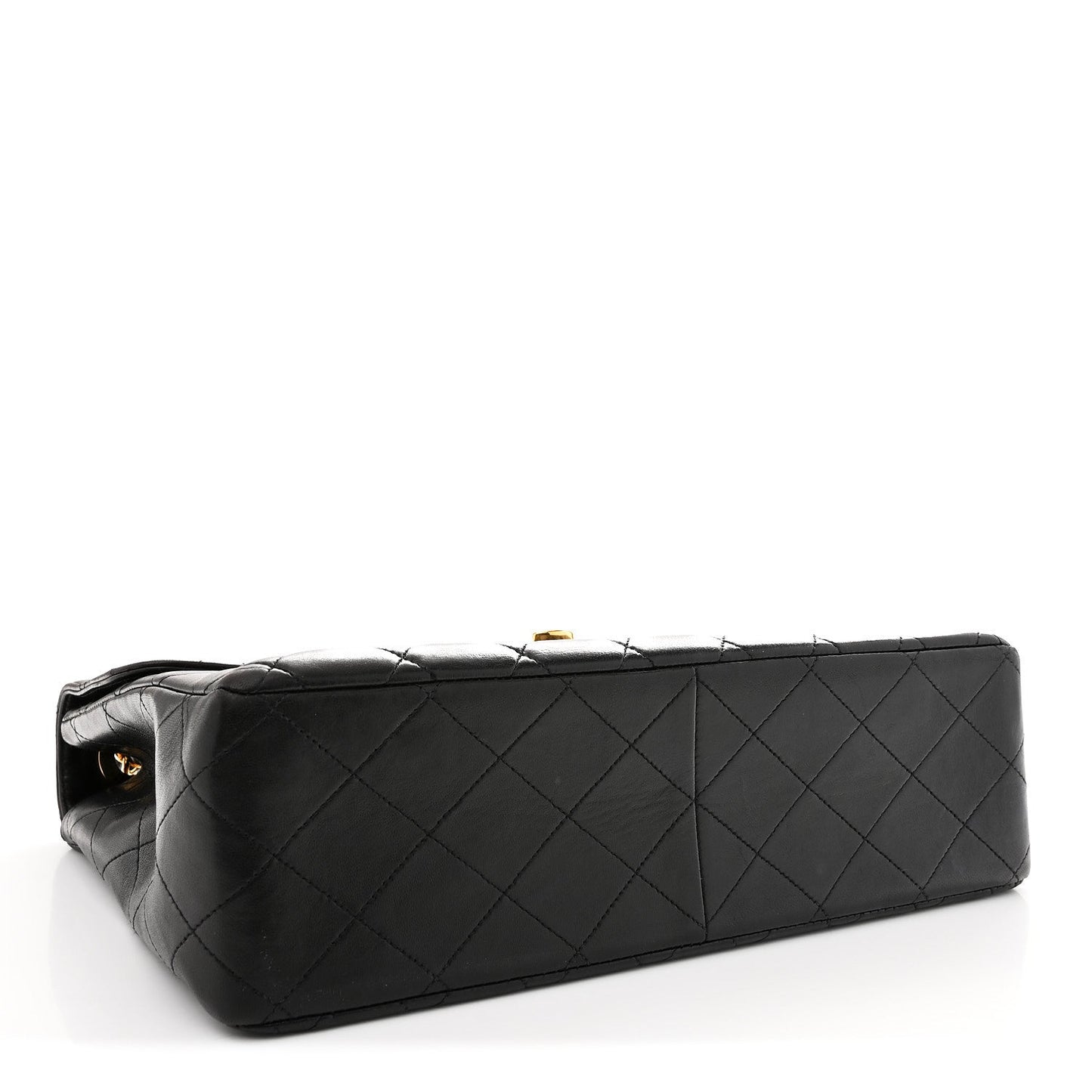 Lambskin Quilted XL Jumbo Single Flap Black