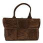 Suede Foulard Intrecciato Small Arco Tote Brownie