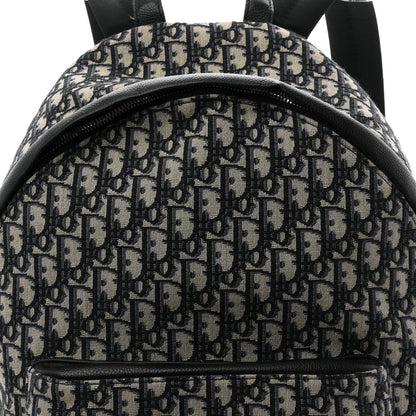 Oblique Calfskin Rider Backpack Beige Black