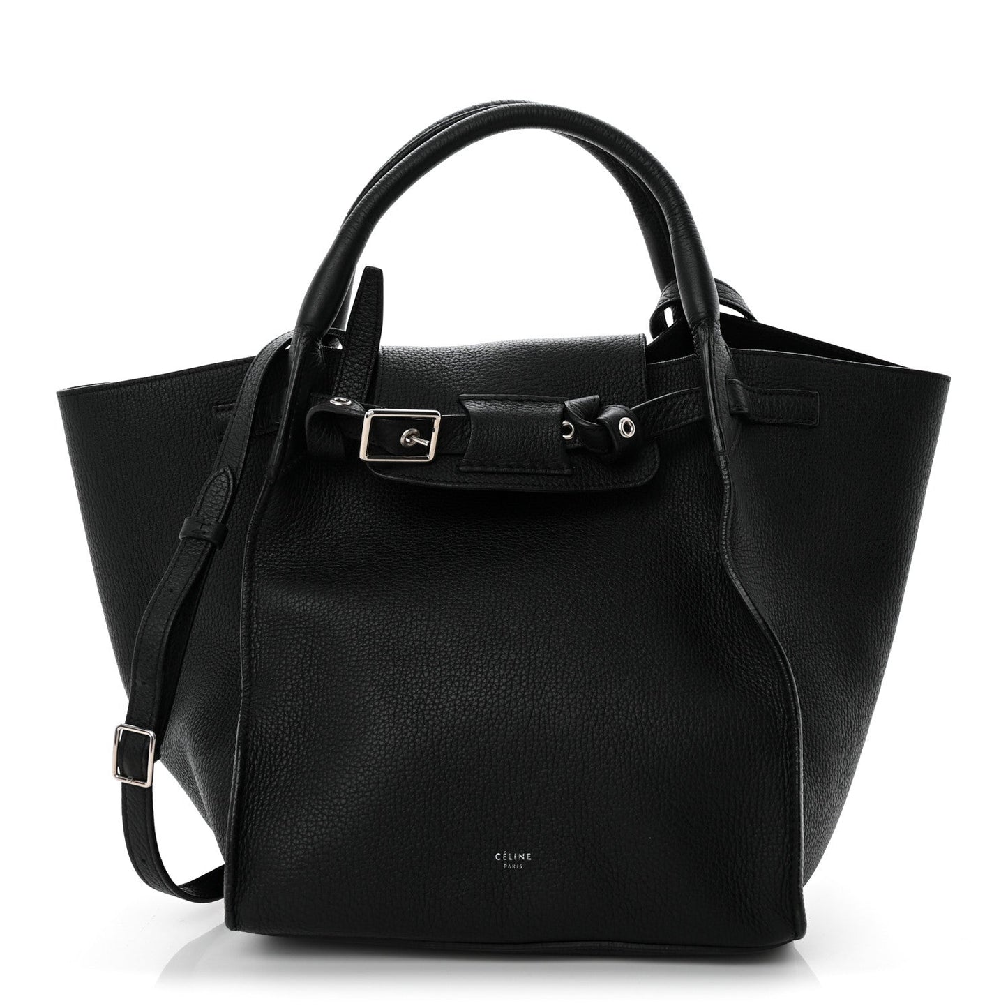 Supple Grained Calfskin Small Big Bag Black