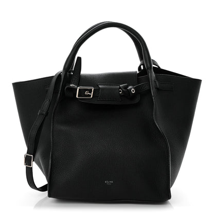 Supple Grained Calfskin Small Big Bag Black