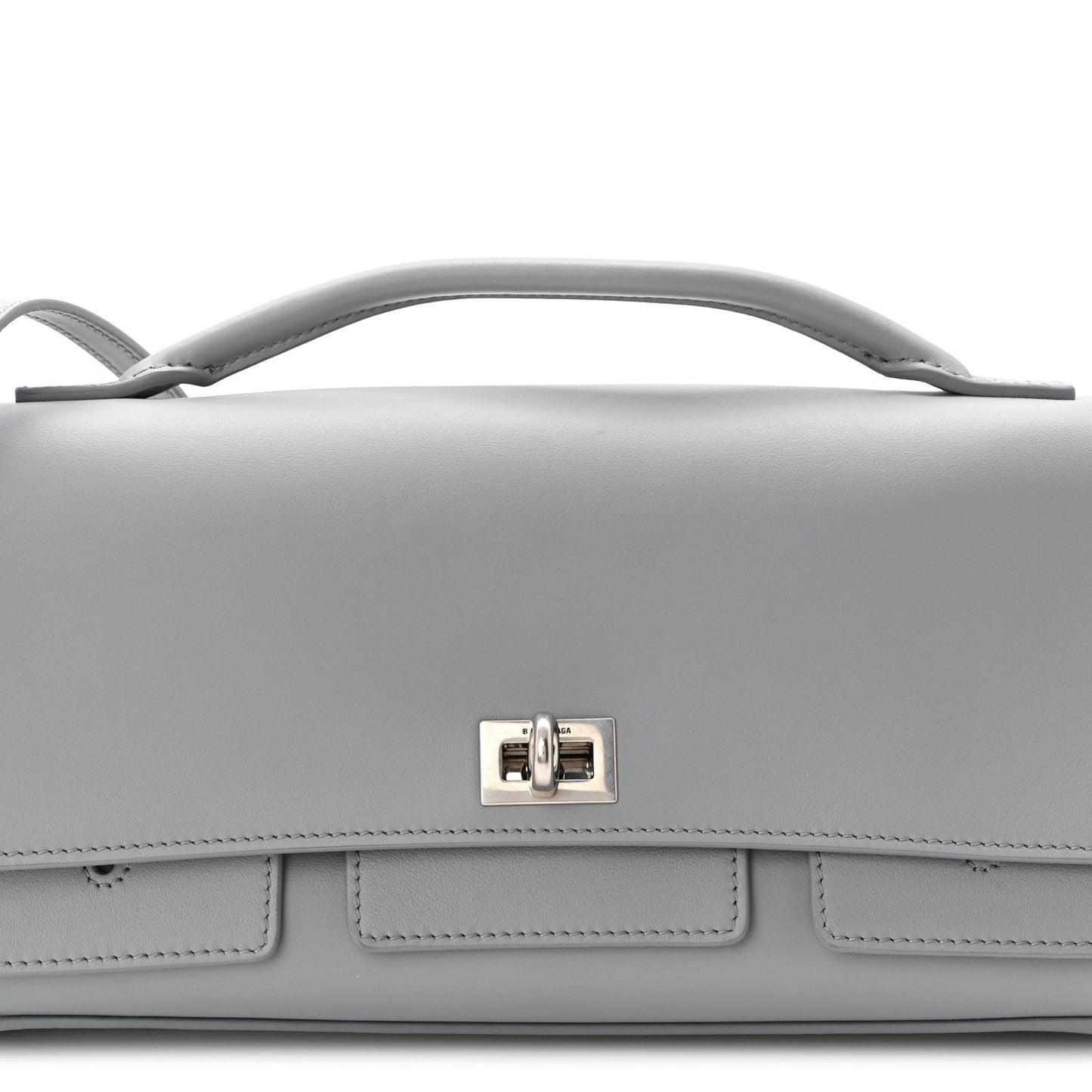 Smooth Calfskin Small Bel Air Clutch On Strap Cloud Grey