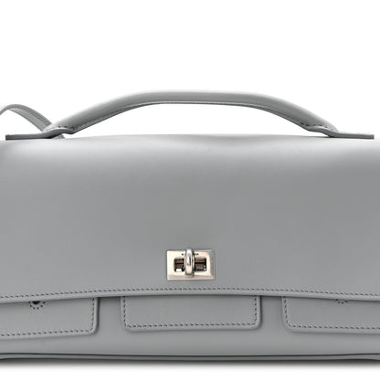 Smooth Calfskin Small Bel Air Clutch On Strap Cloud Grey