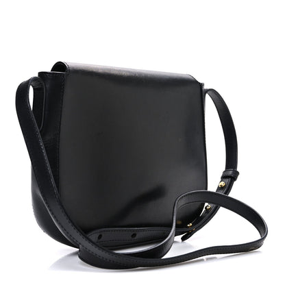 Calfskin Flap Crossbody Bag Black
