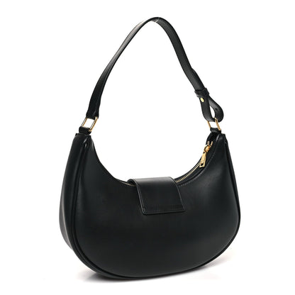 Smooth Calfskin Medium Strap Ava Triomphe Shoulder Bag Black