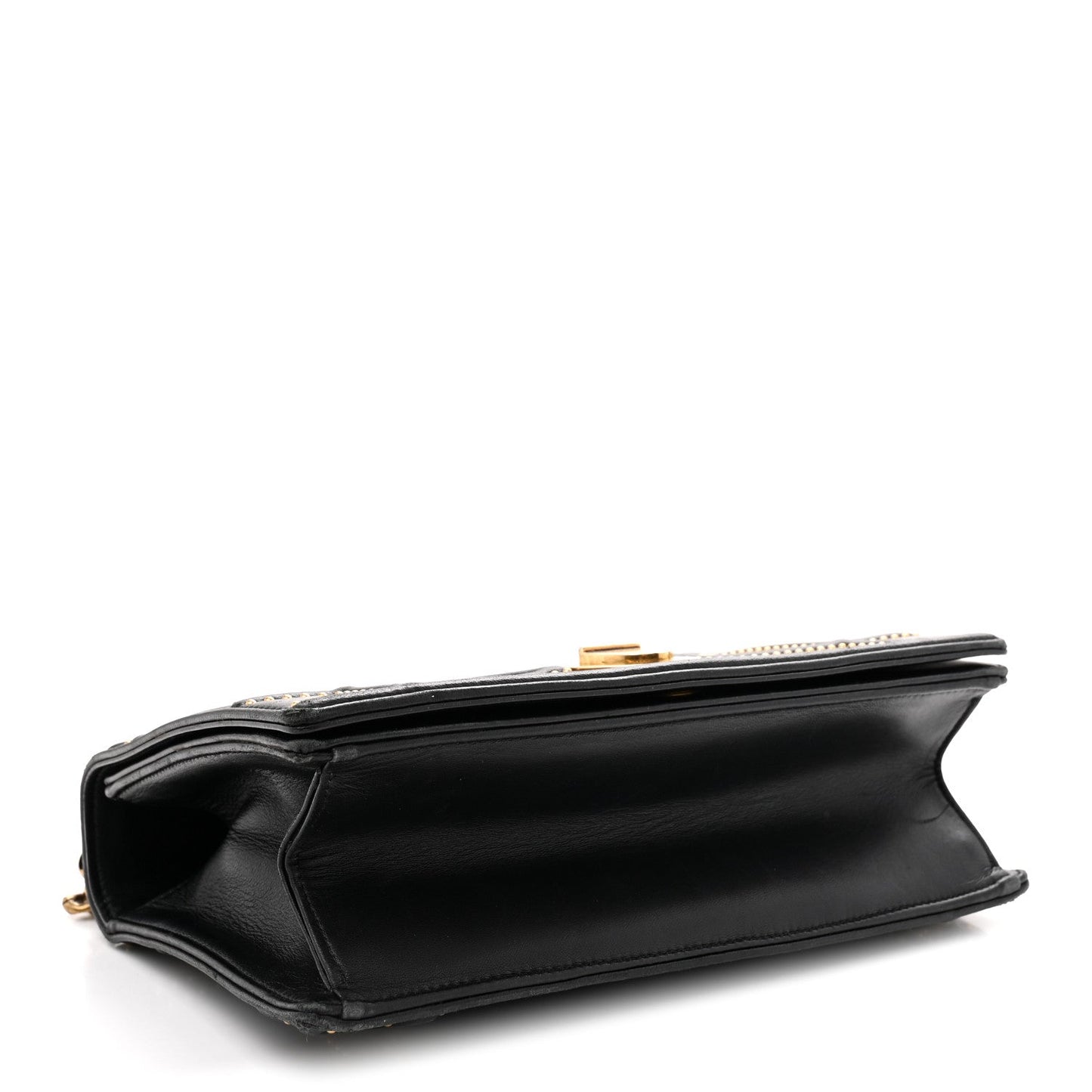 Lambskin Studded Medium Diorama Flap Bag Black