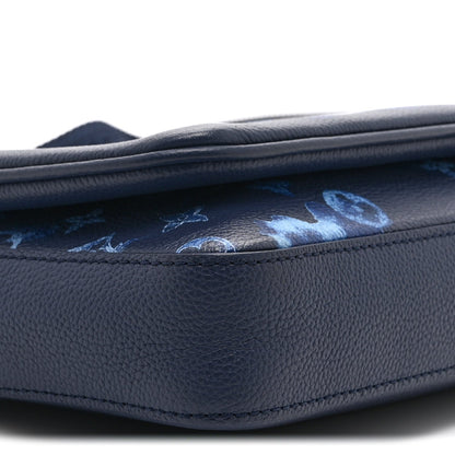 Monogram Ink Watercolor Trio Messenger Bag Blue