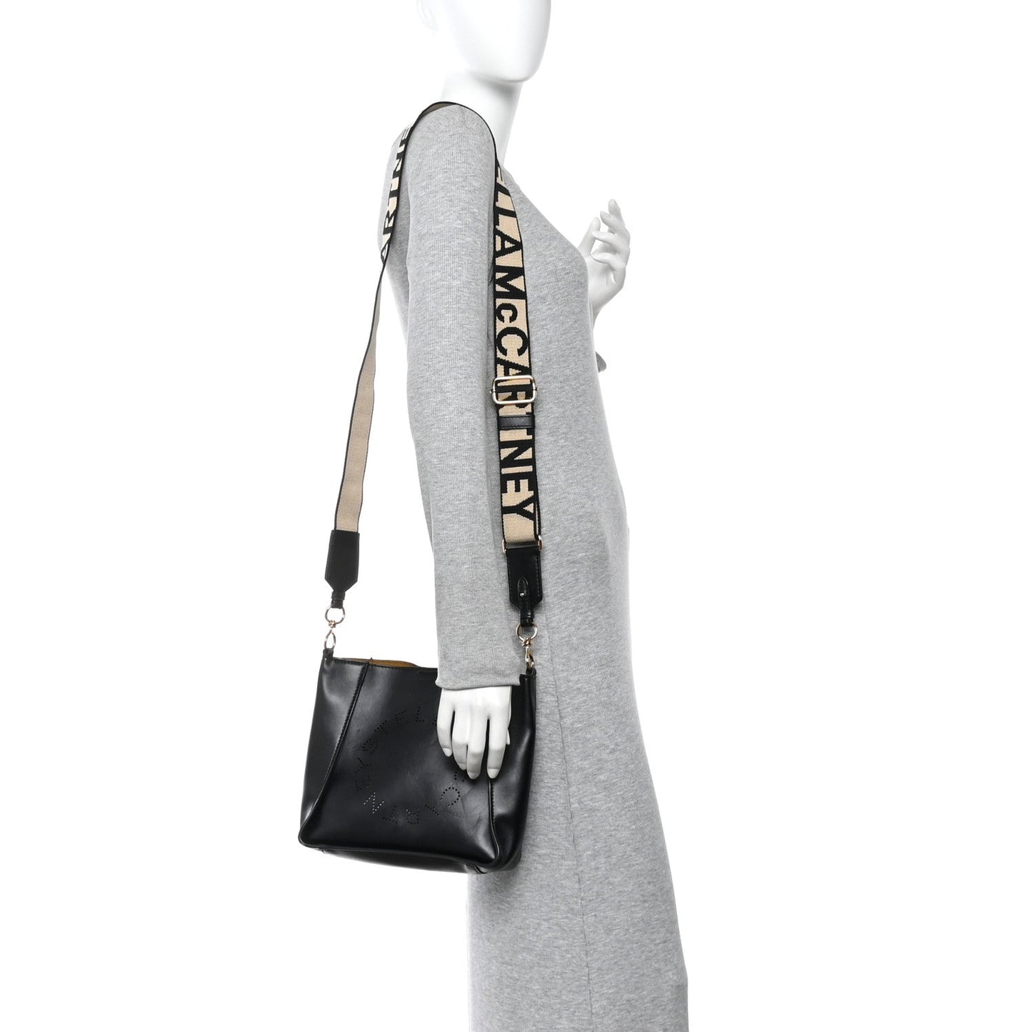 Eco Alter Nappa Perforated Logo Mini Crossbody Black