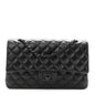Lambskin Quilted Medium Double Flap So Black