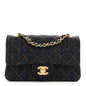 Denim Quilted Mini Rectangular Flap Dark Blue Orange