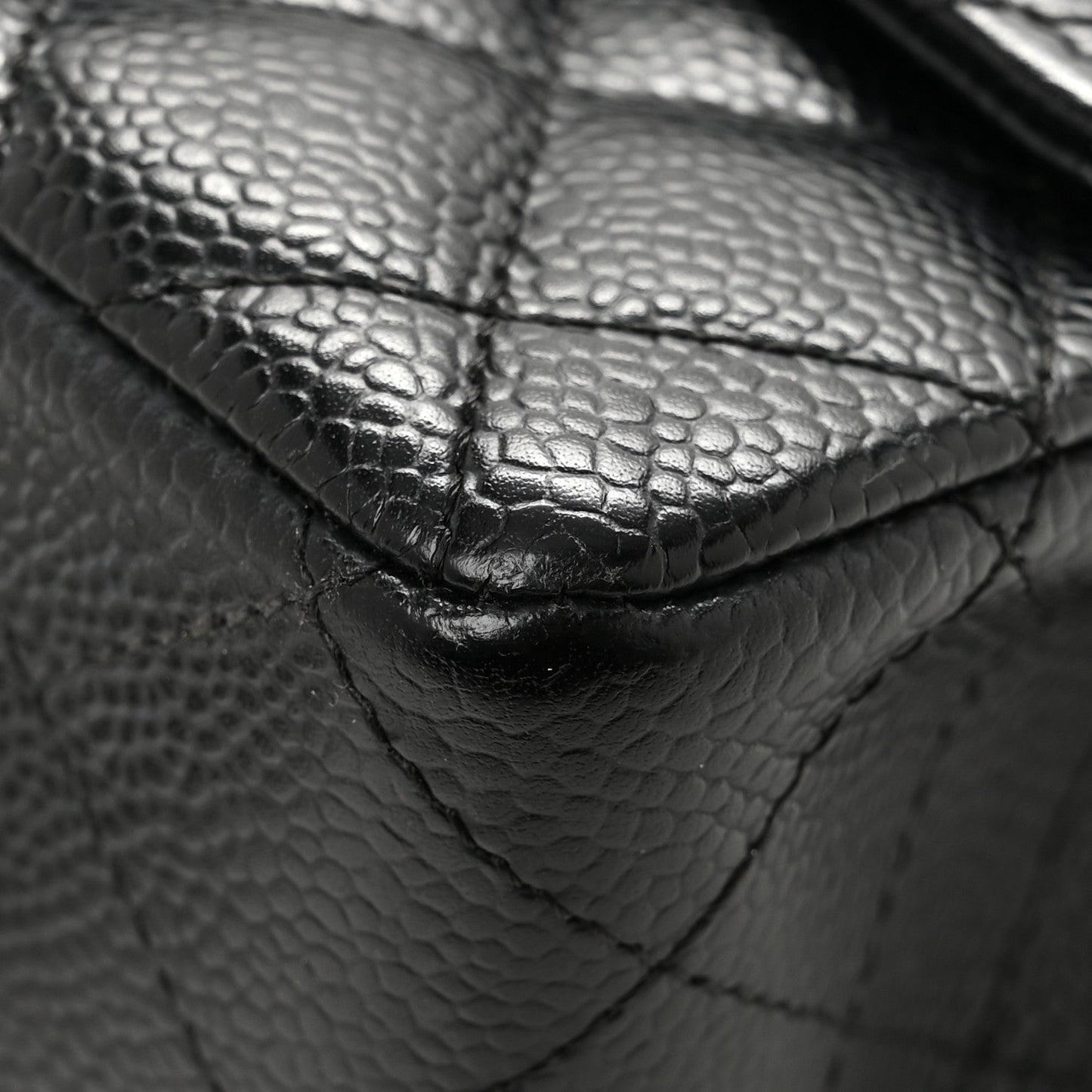 Caviar Quilted Mini Square Flap Black