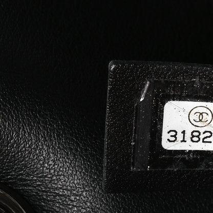 Calfskin Quilted CC Uniform Flap Belt Bag Black