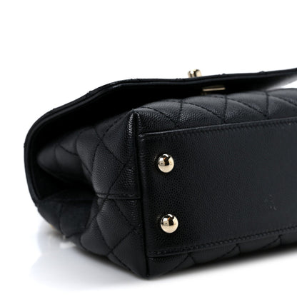 Caviar Quilted Extra Mini Coco Handle Flap Black