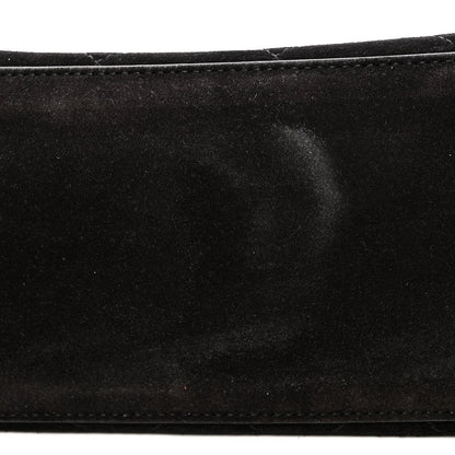 Suede Calfskin Small Souplissimo Maxi Flap Black