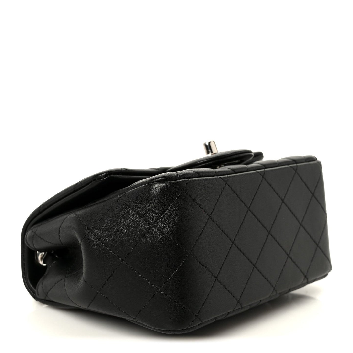 Lambskin Quilted Mini Square Flap Black