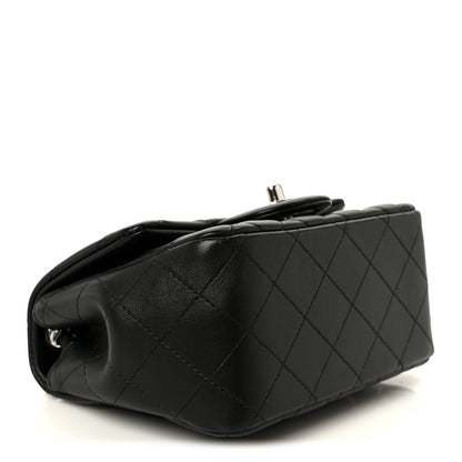 Lambskin Quilted Mini Square Flap Black
