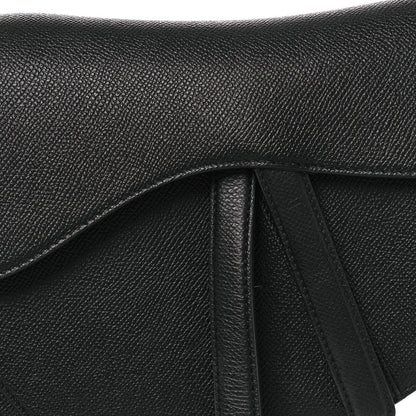 Grained Calfskin Saddle Bag Black
