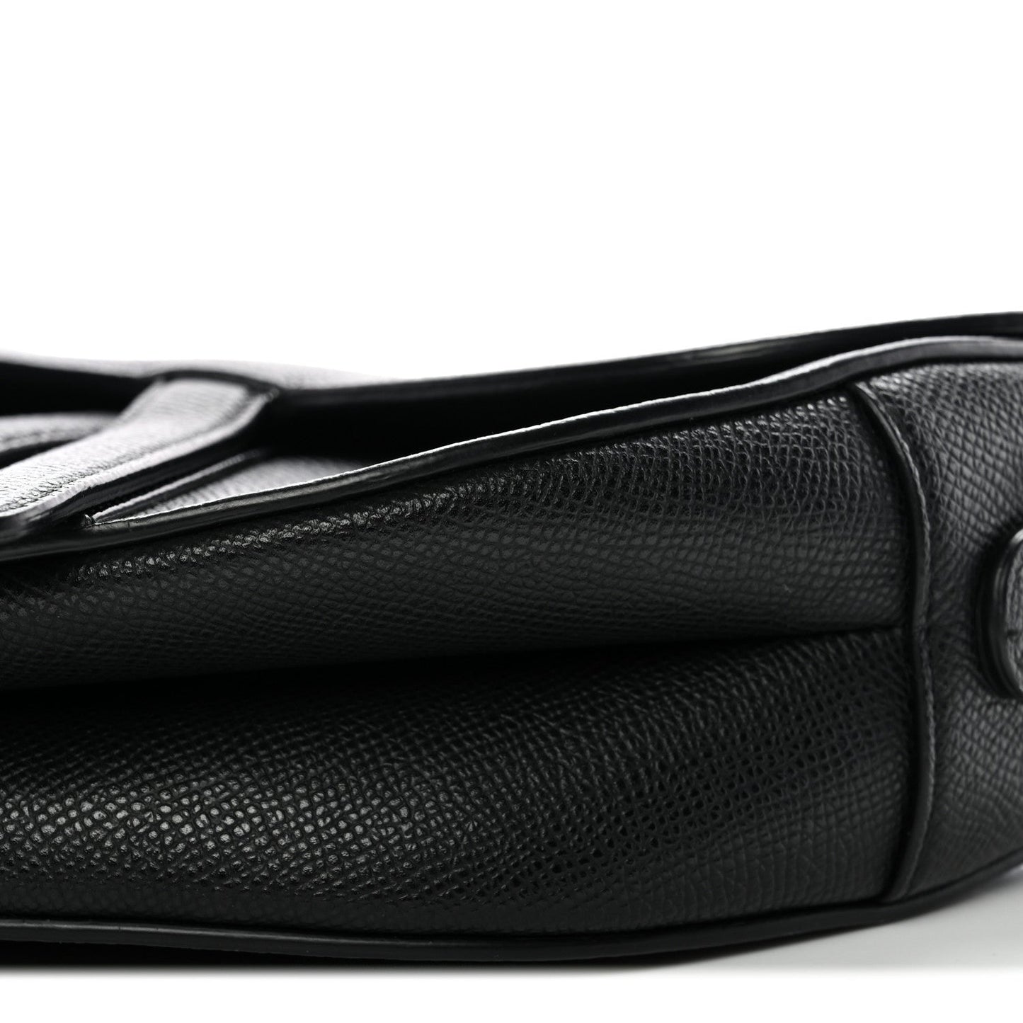 Grained Calfskin Saddle Bag Black