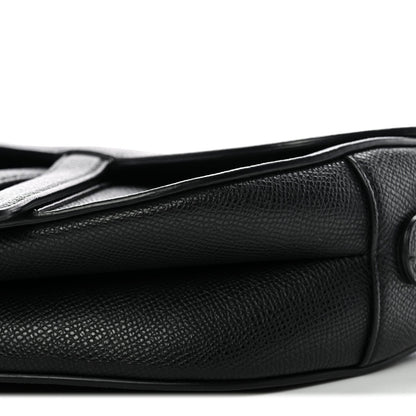Grained Calfskin Saddle Bag Black
