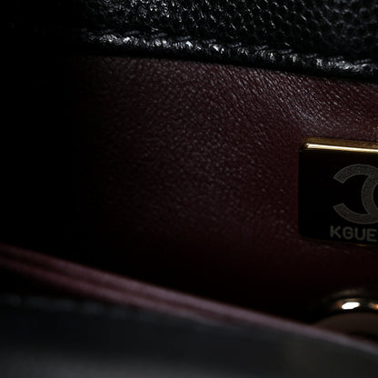 Caviar Quilted Extra Mini Coco Handle Flap Black