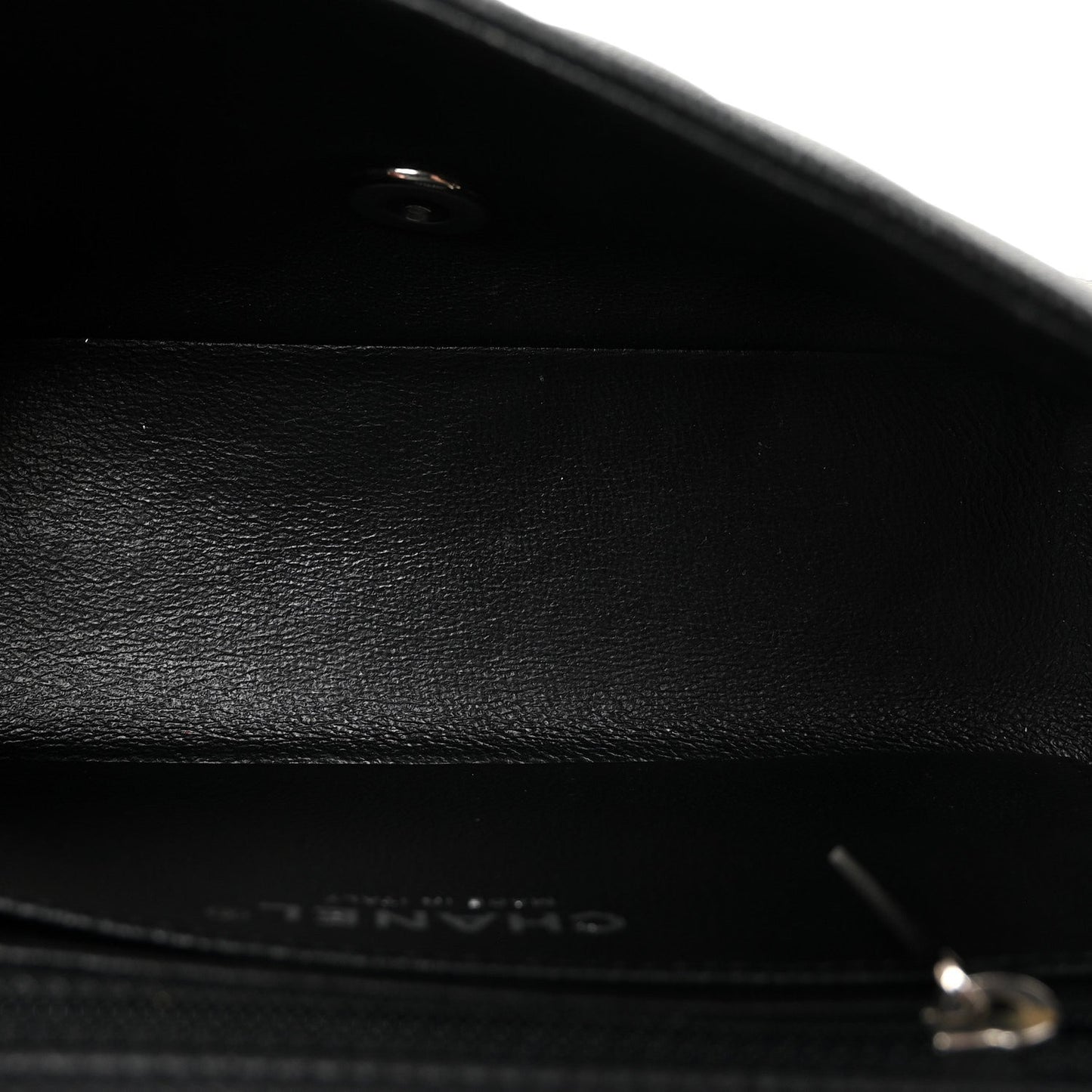 Caviar Chevron Quilted Mini Rectangular Flap Black