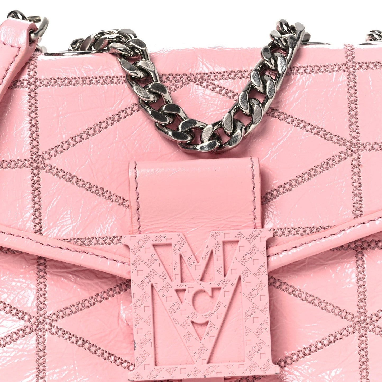 Crash Calf Quilted Mini Travia Shoulder Bag Pink