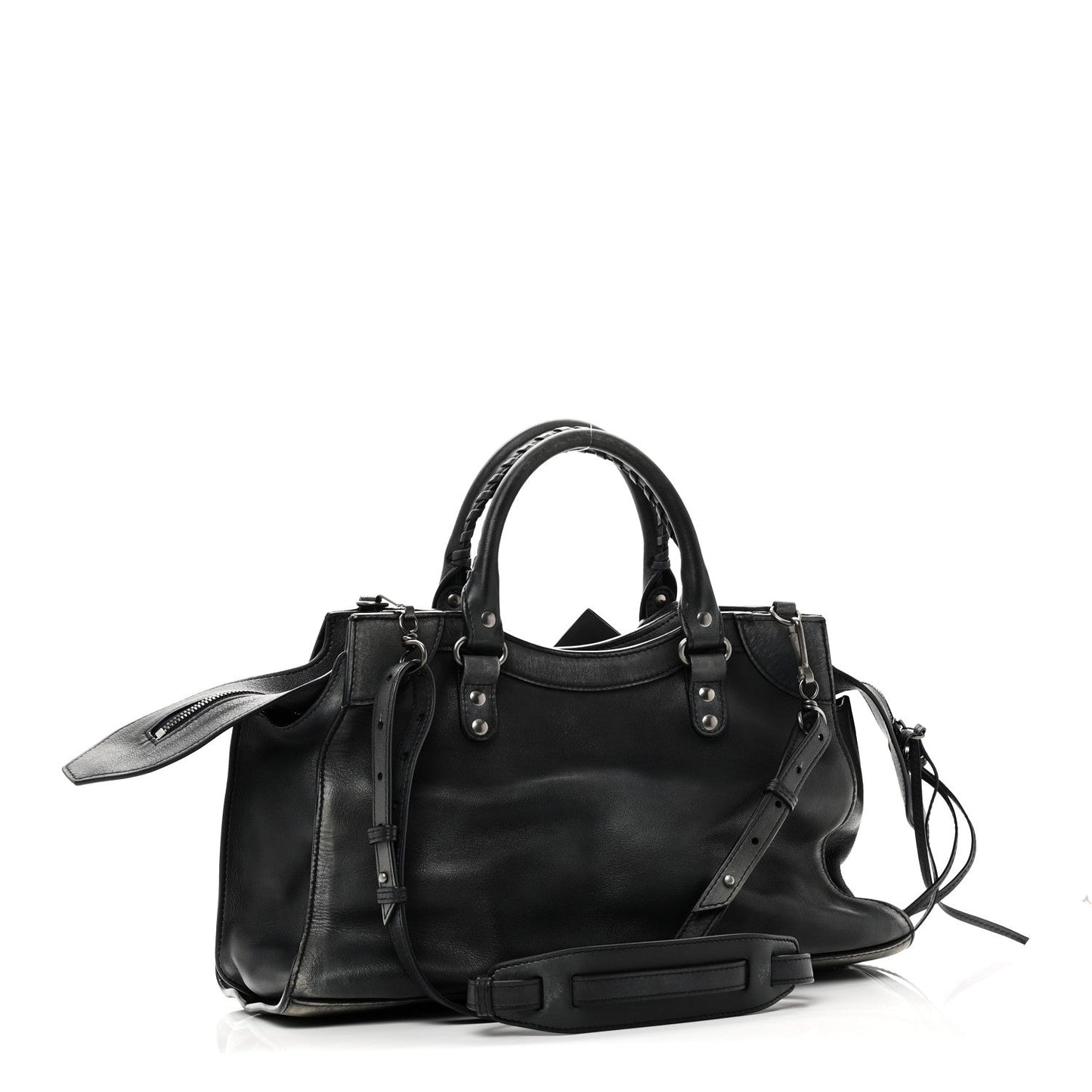 Used Calfskin Silver Hardware Neo Classic City Navy