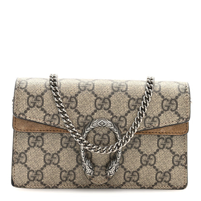 GG Supreme Monogram Super Mini Dionysus Shoulder Bag Taupe