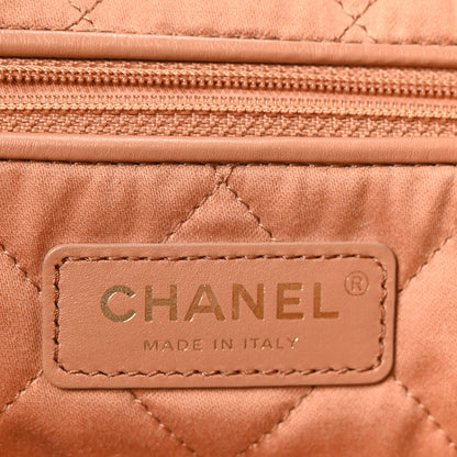 Shiny Calfskin Quilted Small Chanel 22 Beige