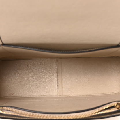Shiny Smooth Calfskin Medium Frame Shoulder Bag Grege Storm