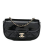 Patent Calfskin Quilted Mini Flap Black
