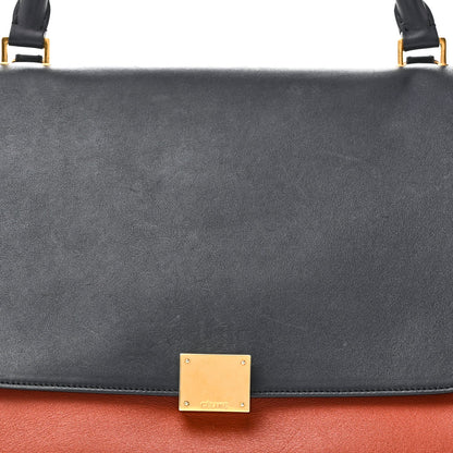 Smooth Suede Medium Tri-Color Trapeze Navy