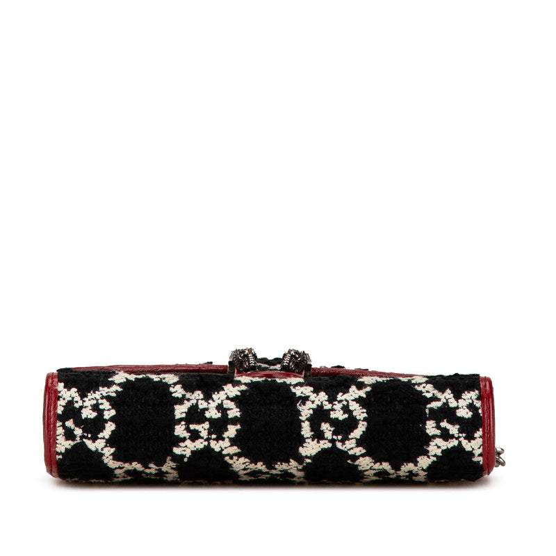 Gucci Dionysus Tweed Leather Chain Shoulder Wallet
