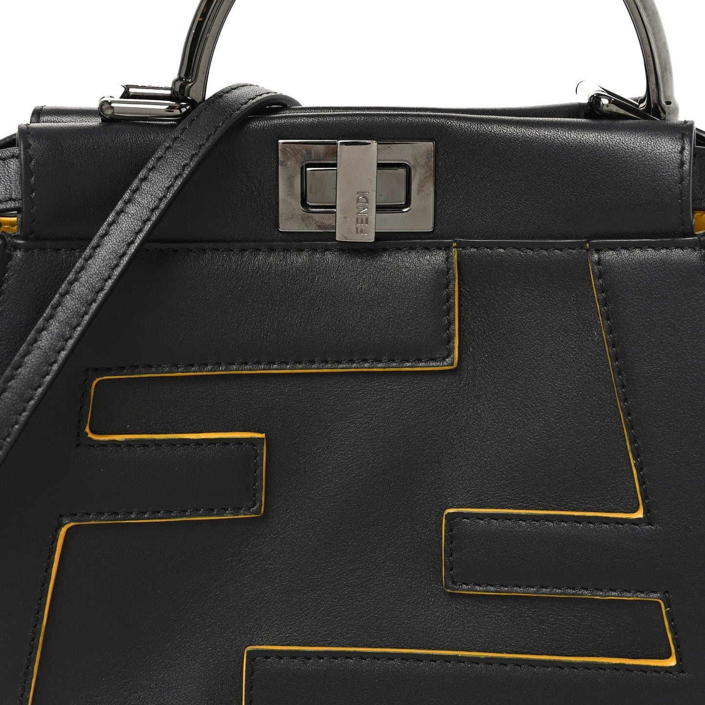 Nappa FF Mini Peekaboo Iconic Satchel Black Sunflower