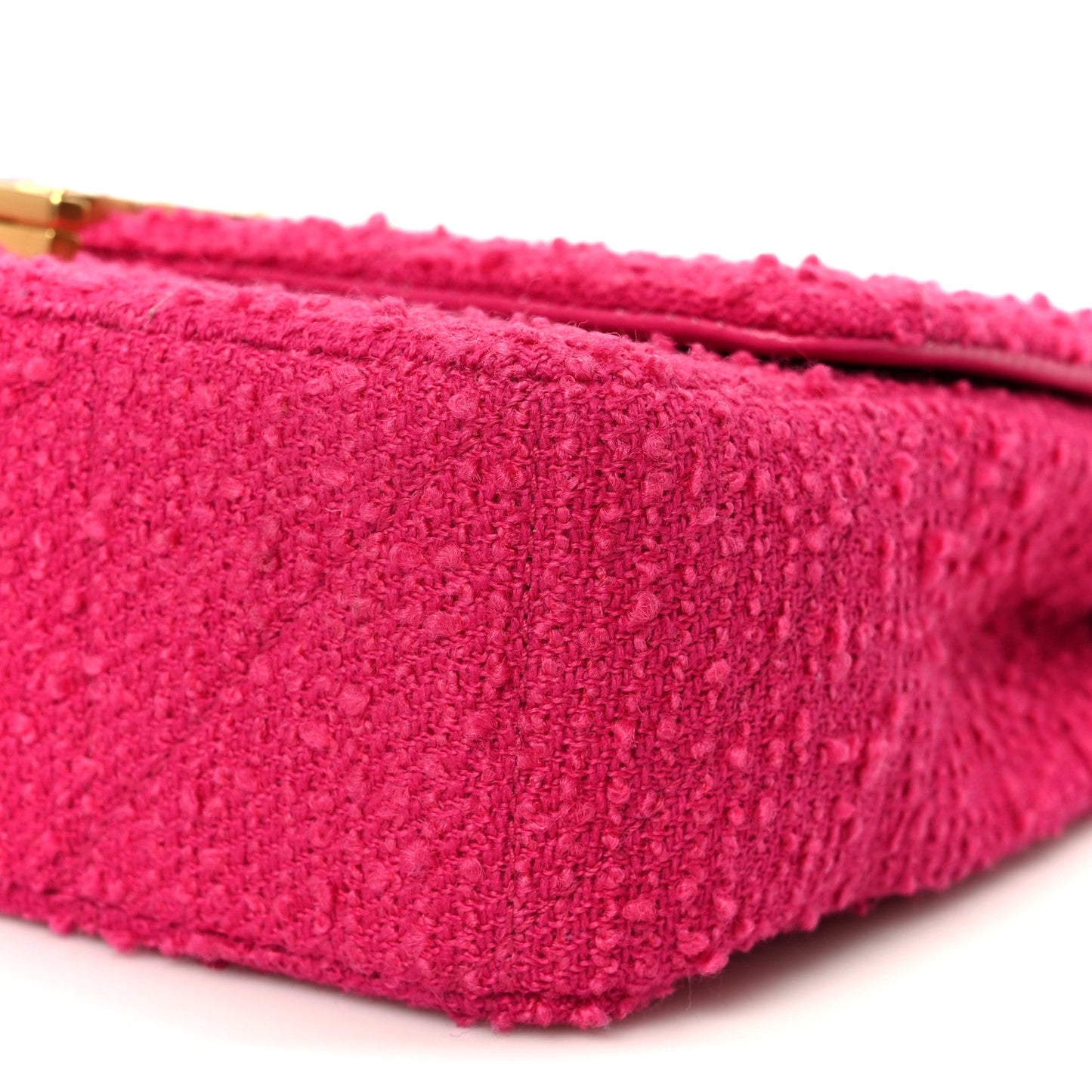 Boucle Tweed Patchwork Monogram Medium Jamie Baguette Magenta