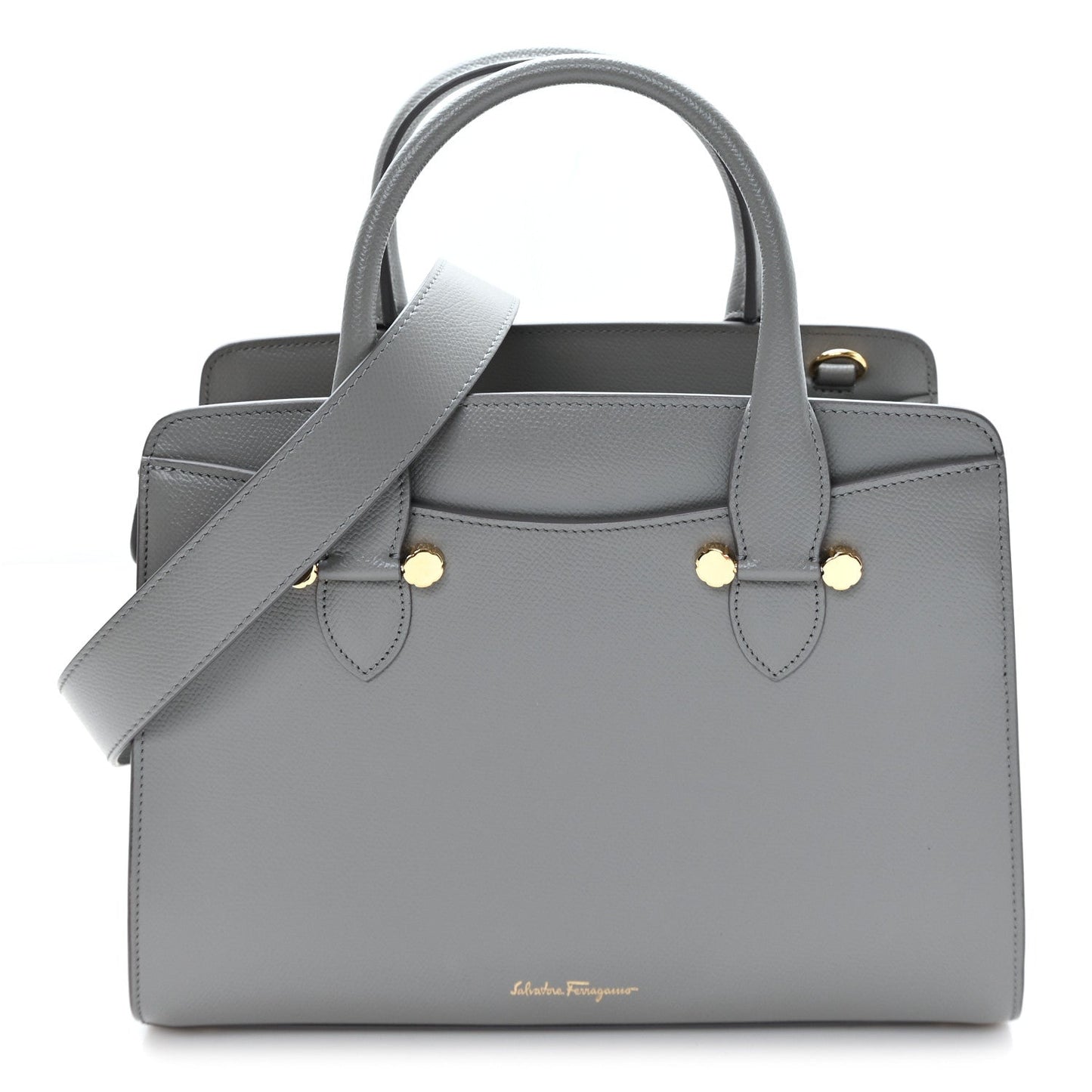 Hammered Calfskin Today Satchel Grey