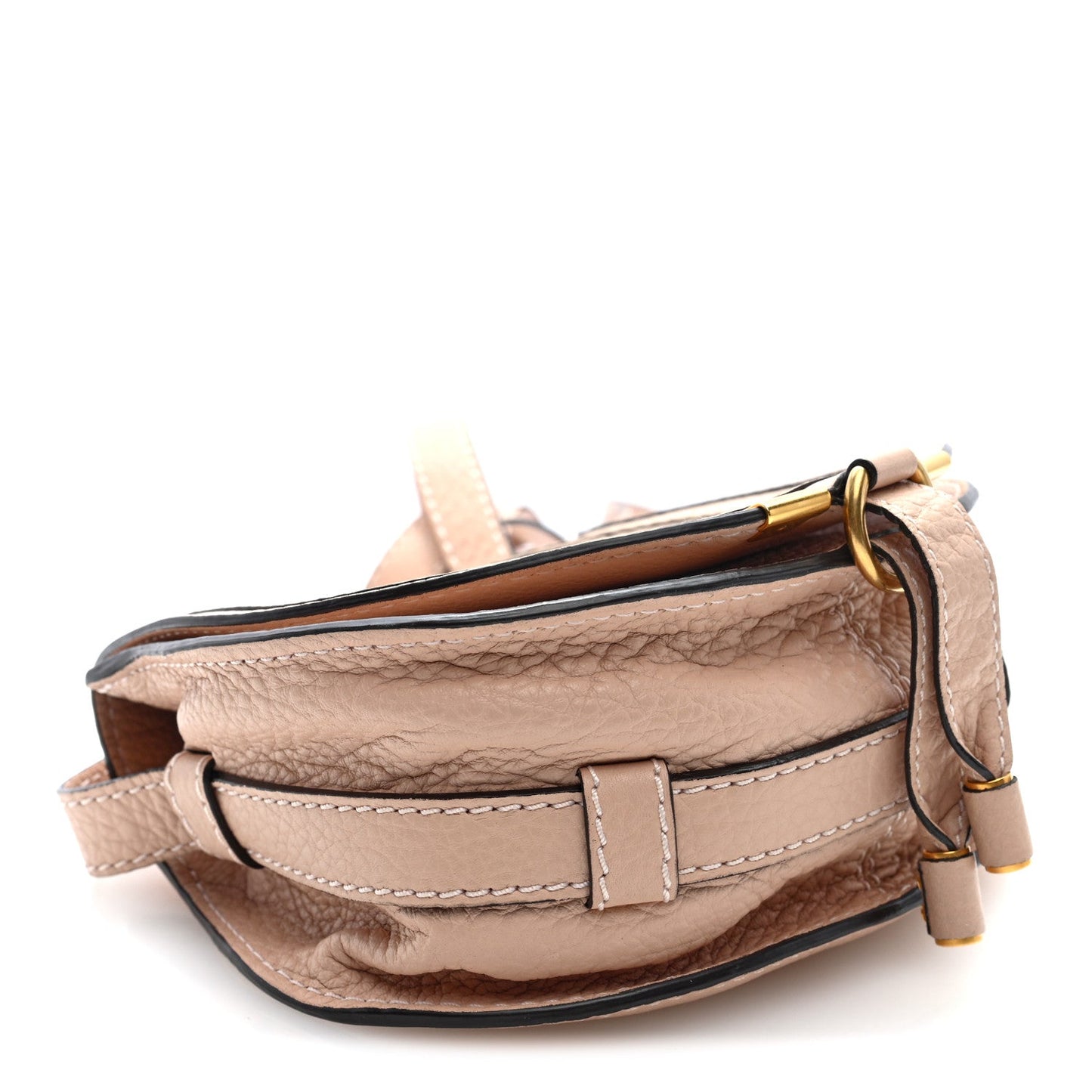 Calfskin Mini Marcie Round Crossbody Bag Blush Nude