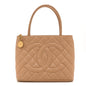 Caviar Quilted Medallion Tote Beige