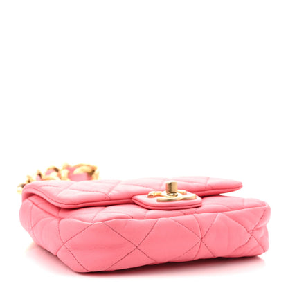 Lambskin Quilted Mini Funky Town Flap Pink