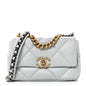 Lambskin Quilted Medium Chanel 19 Flap Light Blue