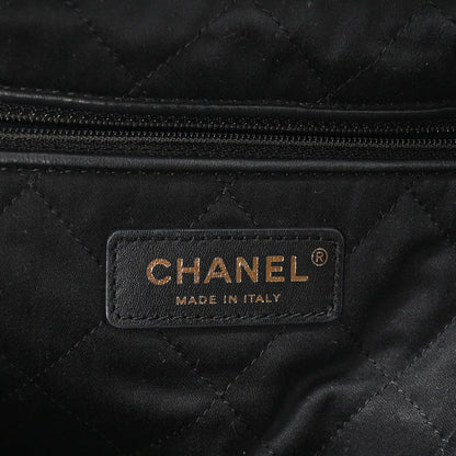 Shiny Calfskin Quilted Small Chanel 22 Black