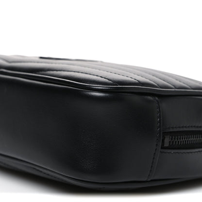Calfskin Matelasse Monochrome Monogram Mini Lou Camera Bag Black