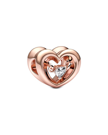 Pandora Moments 14K Rose Gold Plated Cz Charm