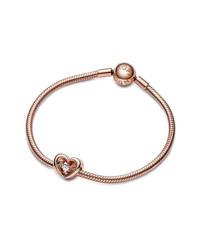 Pandora Moments 14K Rose Gold Plated Cz Charm