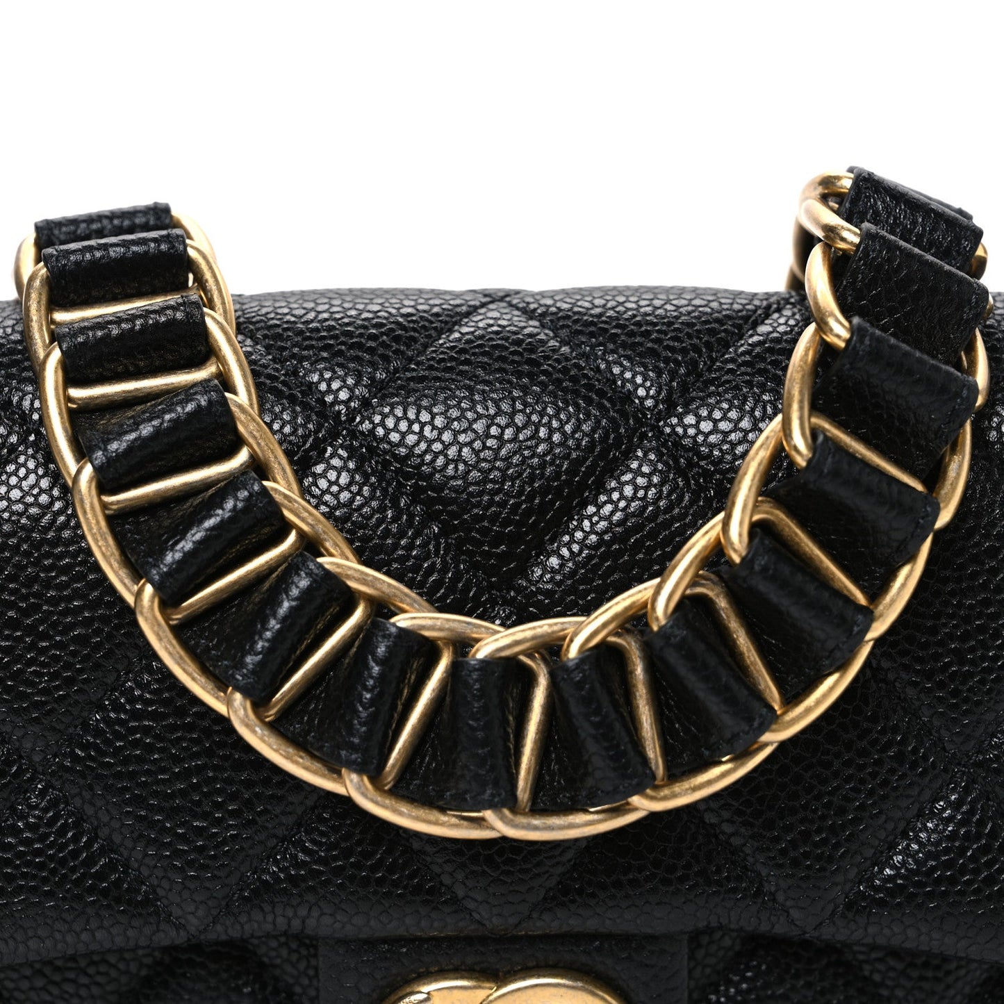Caviar Quilted Mini Chain Soul Flap Black