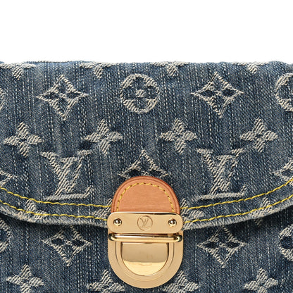 Monogram Denim Mini Pleaty Blue