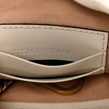 Calfskin Matelasse Mini GG Marmont 2.0 Bucket Bag White